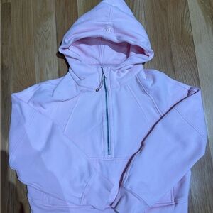 lululemon Pink Hoodie half-zip scuba